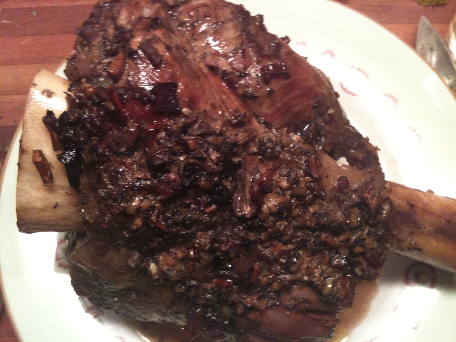 theFoodDudeCooks Whole Beef Shank Slow Cooked with Sage Tapenade