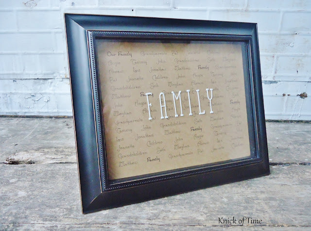 DIY Family Names Framed Print tutorial | www.knickoftime.net