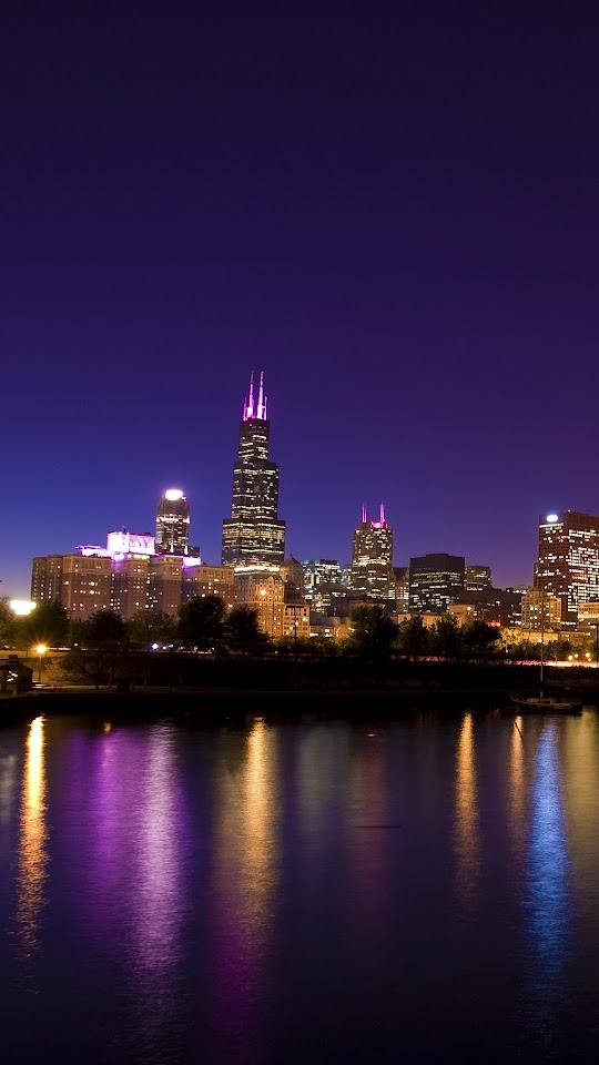 Chicago City Town Evening Android Wallpaper