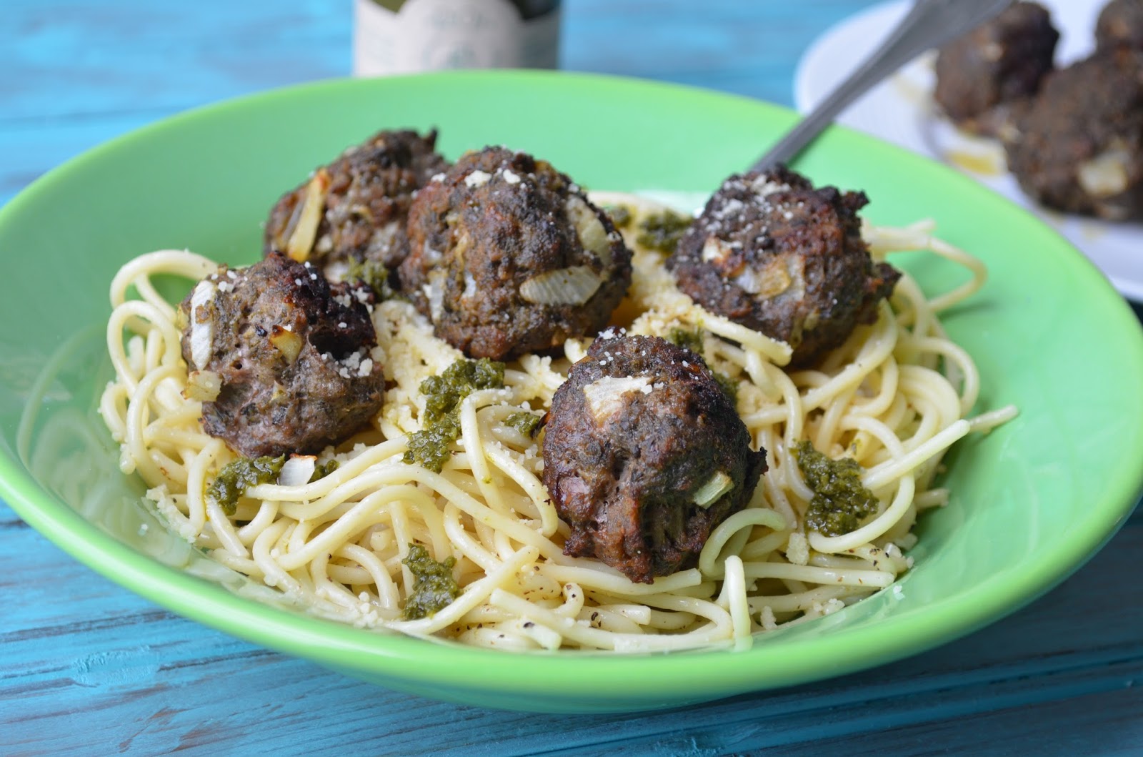 The Savvy Kitchen Pesto Meatballs