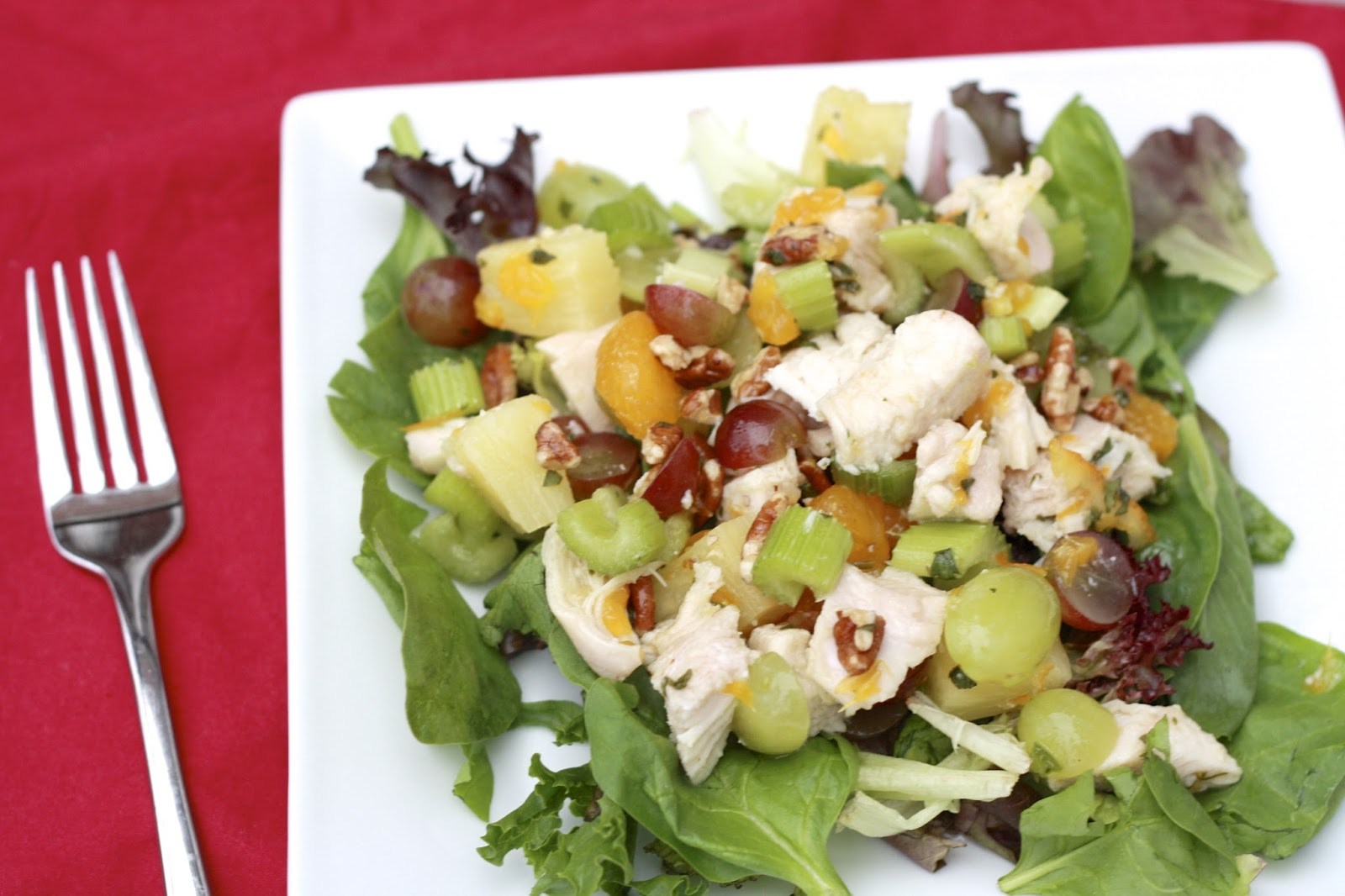 mixed fruit chicken salad