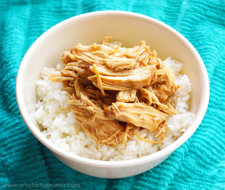 5 Ingredient Slow Cooker Teriyaki Chicken at artsyfartsymama.com #easyrecipe