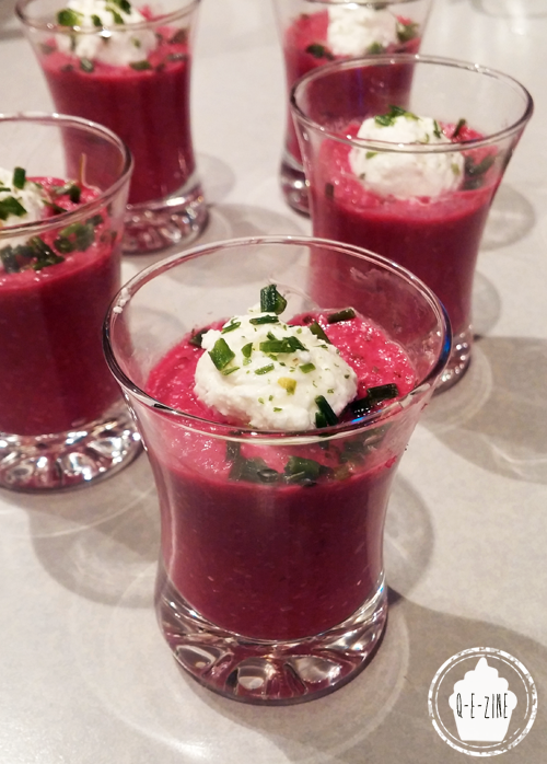 Qezine Verrines de betterave et de chèvre