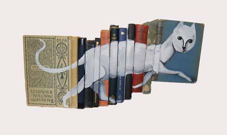 Mike Stilkey - Beautiful Artwork on Spines of Stacked Books Part II...