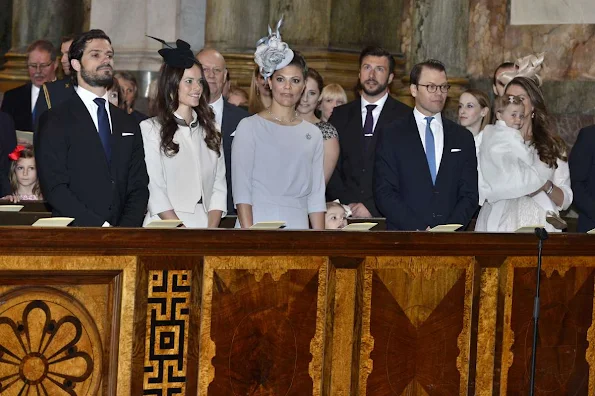 King Carl XVI Gustaf, Queen Silvia and Crown Princess Victoria, Prince Daniel, Princess Estelle and Princess Madeleine and Chris O'Neill, Princess Leonore and Prince Carl Philip and his fiancee Sofia Hellqvist attends a service in the Royal Chapel 