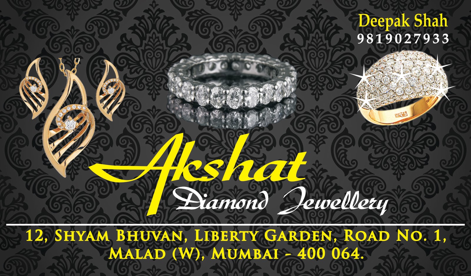Creative Diamond Jewellery Business Card Design Digital Printing