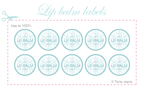 Cool mint lip balm labels by Torie Jayne Cool mint lip balm labels by Torie Jayne