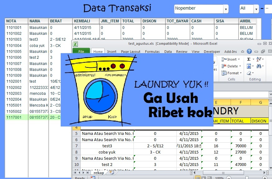 Download Sistem Laundry Excel