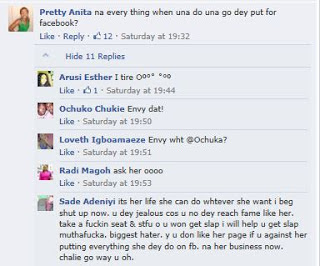 Annie idibia facebook comments