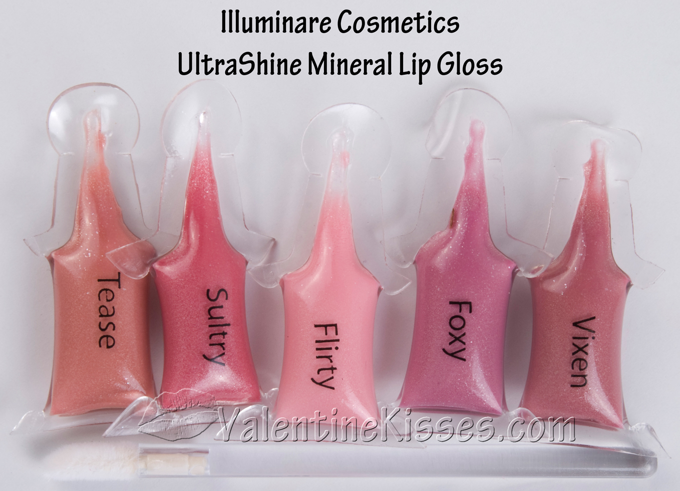 Valentine Kisses: Illuminare UltraShine Mineral Lip Gloss in Tease, Sultry,  Flirty, Foxy, Vixen - swatches, pics, review