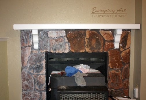Everyday Art Home Update Painted Stone Fireplace