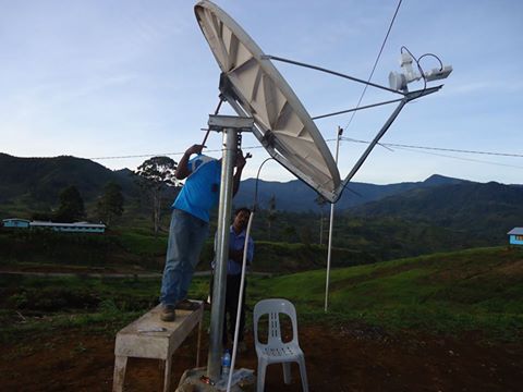 St Pauls E-Library Idirect Vsat antenna installation