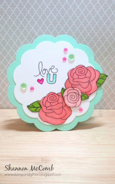 Love Rose Card by Shannon McComb for Inky Paws Challenge | Love Grows Roses stamp set by Newton's Nook Designs