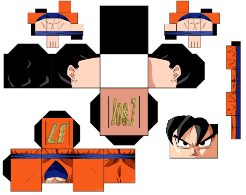 muñecos de papel de dragon ball