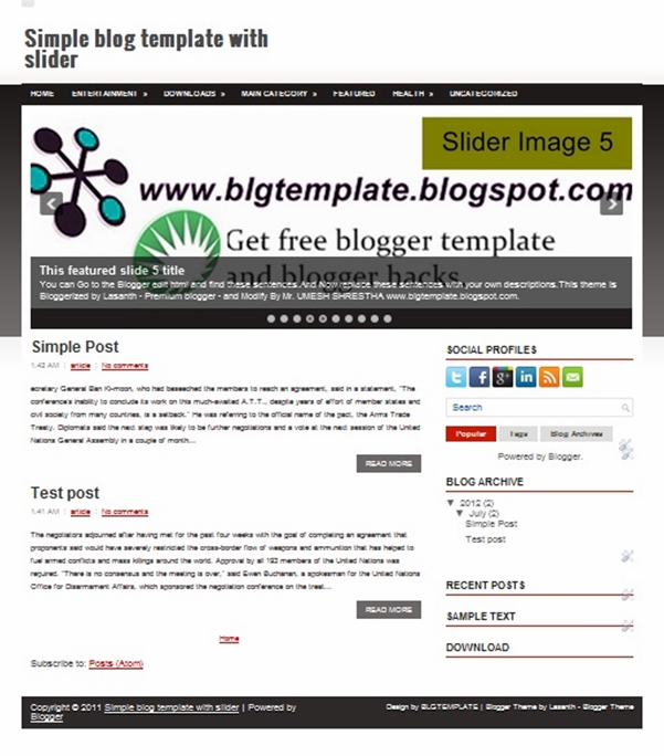 simple blog templates