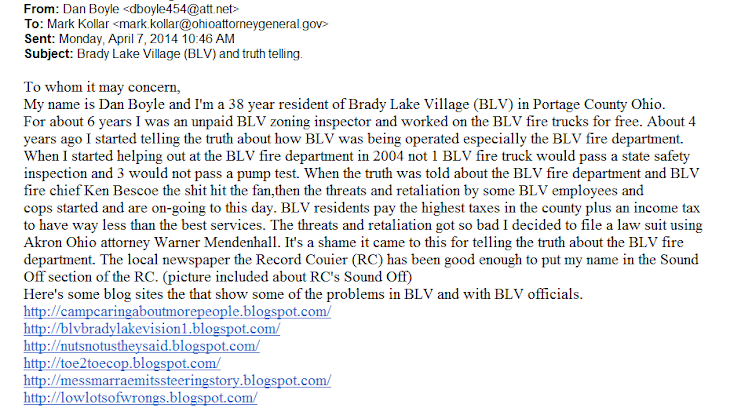 The Brady Lake Village officials (clerk gang) don't seem to understand anything but a law suit.