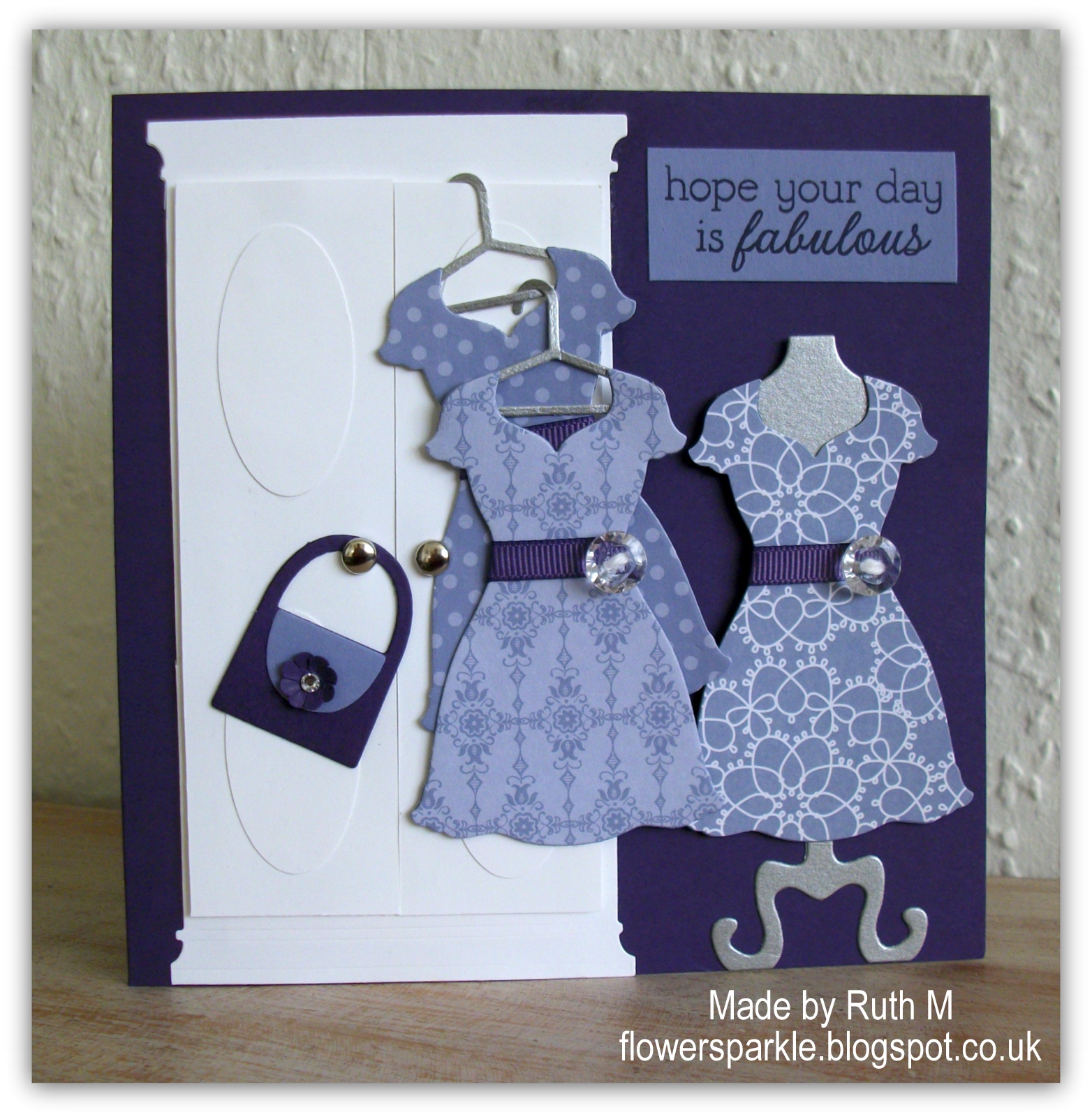 Flower Sparkle Wardrobe & Dresses Birthday Card