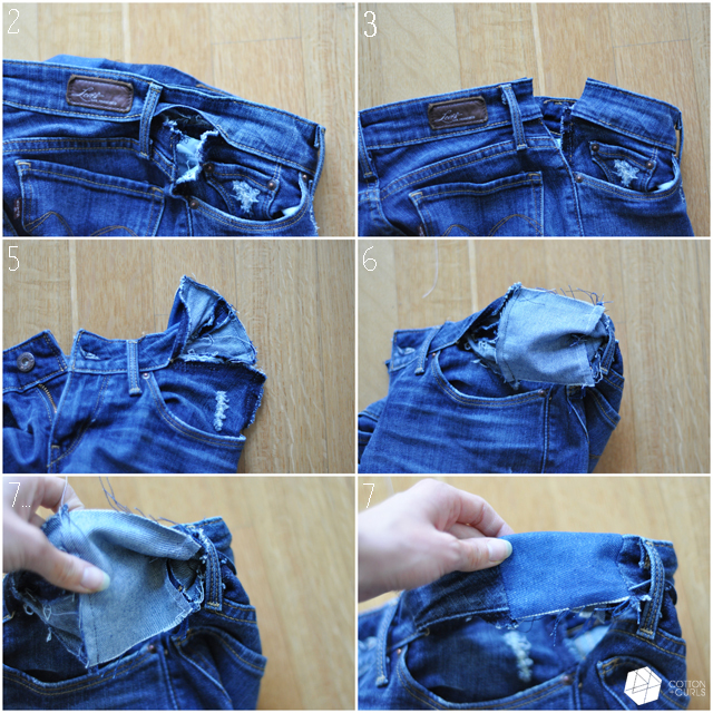 C&C Take out your jean's waistband tutorial...aka make your pants bigger!