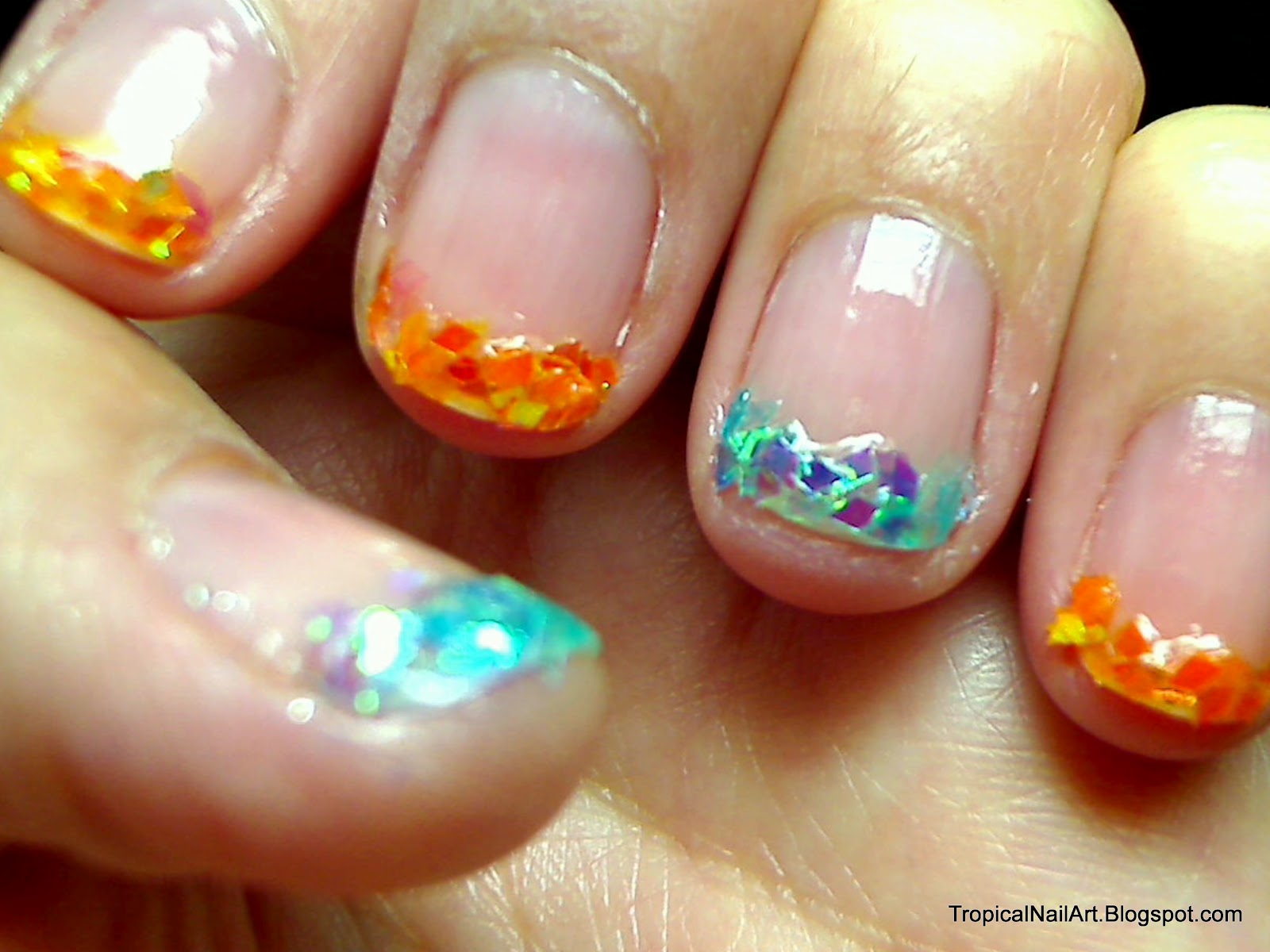 Tropical Nail Art Mylar Flake Glitter Mani