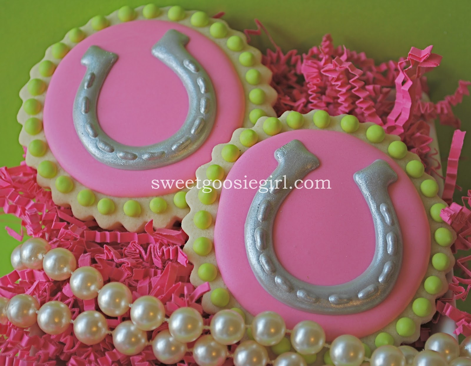Sweet Goosie Girl Kentucky Derby Horseshoe Cookies
