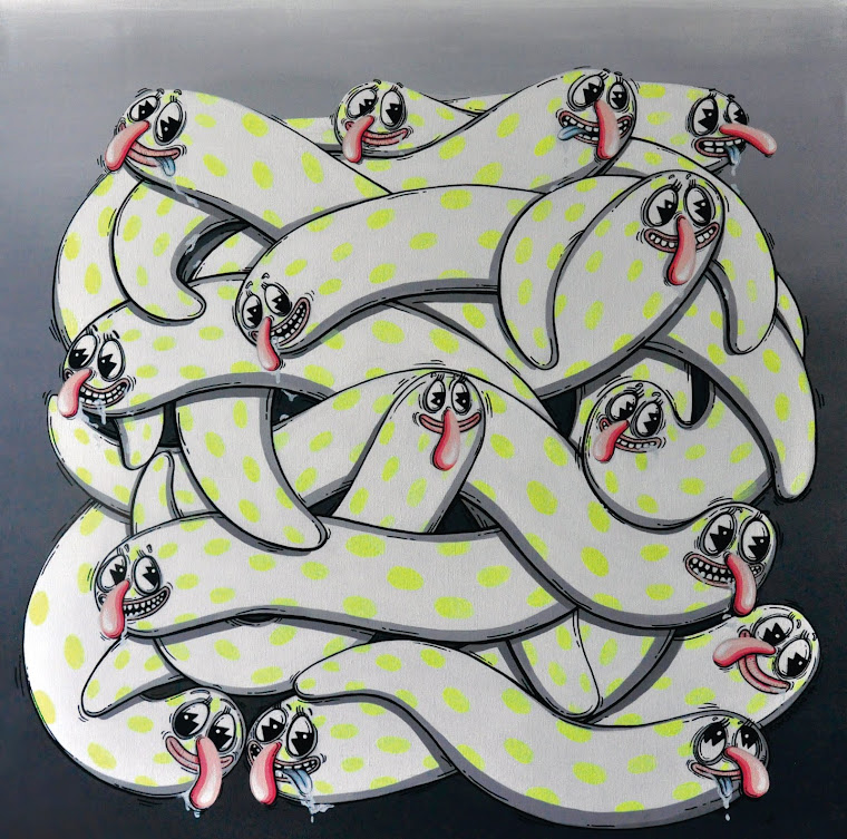 Kido Copy, Kokimoto Paste, 2014. Acrylic paint on canvas, 100 x 100 cm