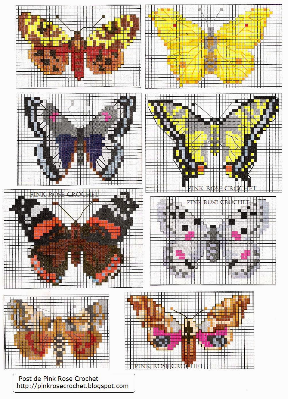 Artetramas Online - Artesanato Variado: Gráficos - Borboletas em Ponto Cruz