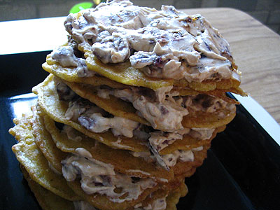 Chickpea Flour Fritters with a Creamy Ricotta, Sun-Dried Tomato and Olive Filling