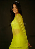 Anushka, shetty, navel, show, in, transparent, saree