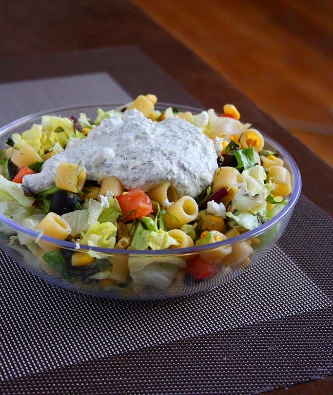 collecting memories Creamy Pasta Salad with Greek Yogurt Feta Dressing