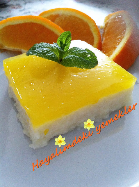 resimli sutlu tatlilar,irmikli portakal pelteli muhallebi nasil yapilir