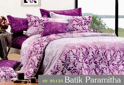 Galeri Sprei Cipadu - Sprei star motif batik paramitha ungu