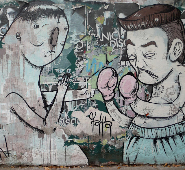 piri and faya graffiti street art in recoleta, santiago de chile