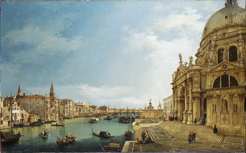 Bernardo+Bellotto+ +Entrance+to+the+Grand+Canal,+Looking+East+(1744)