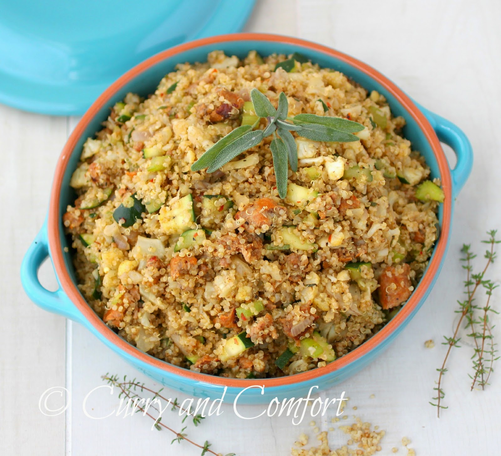 Kitchen Simmer Quinoa Veggie and Sausage Stuffing