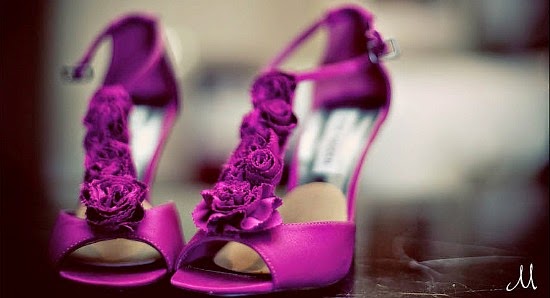 purple wedding shoes for bride