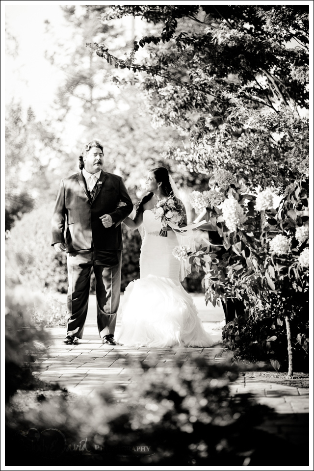 father and daughter father getting ready to walk daughter down the aisle