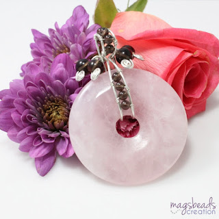 Rose Quartz Donut Pendant by MagsBeadsCreation - magsbeadscreation.com Rose Quartz Donut Pendant by MagsBeadsCreation - magsbeadscreation.com