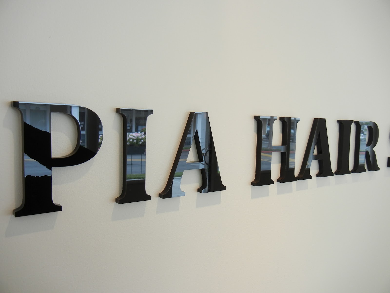 black glossy acrylic signage Acrylic signage, Signage design, Acrylic