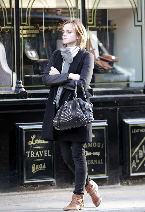 EMMA WATSON waiting for a cab in Chelsea