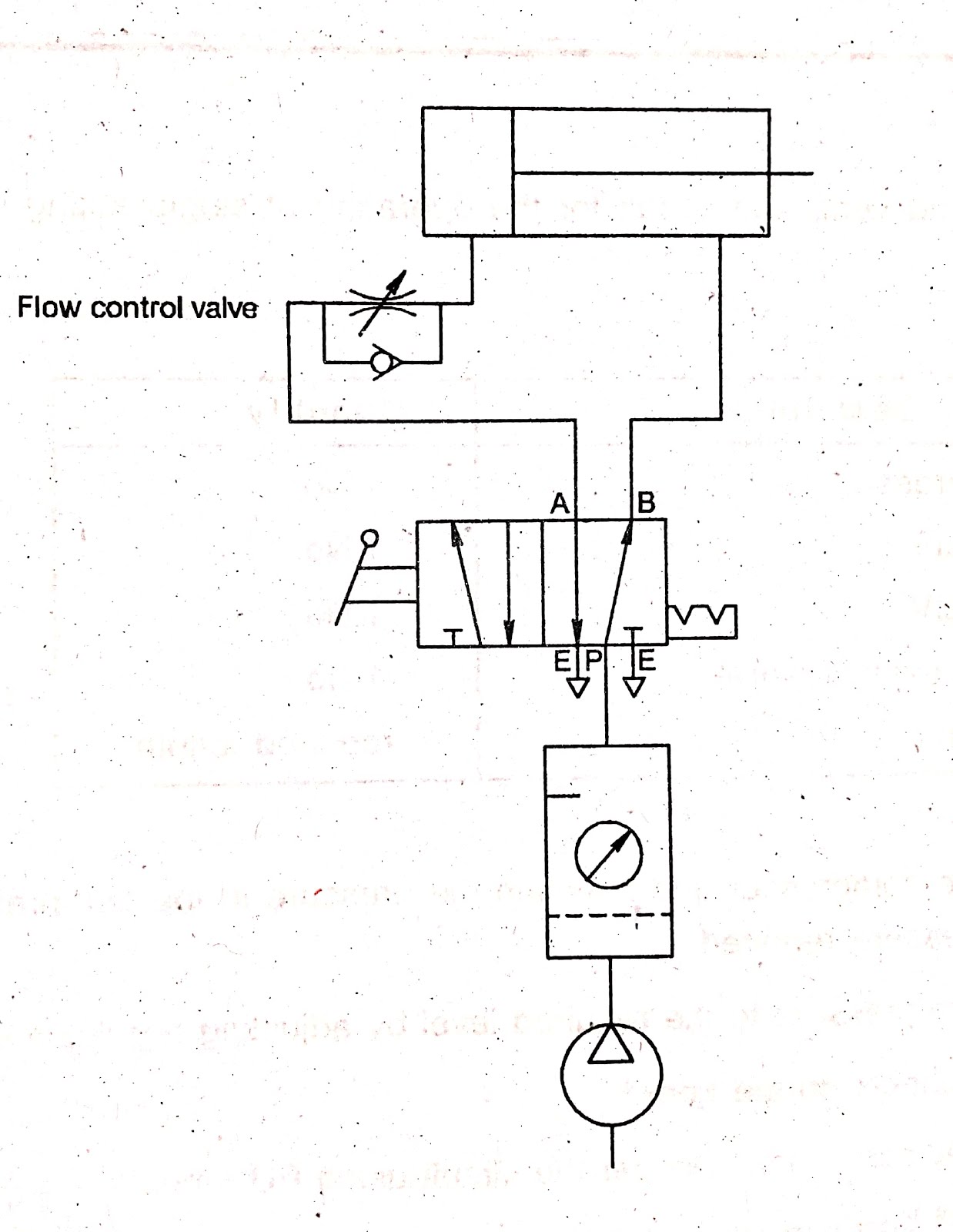 Machine Drawing Double acting cylinder Pneumatic Circuit