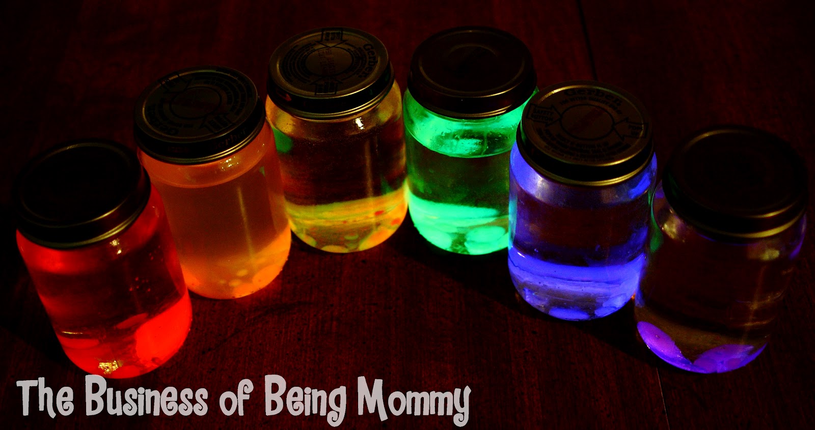 The Business of Being Mommy RAINBOW GLOW JARS