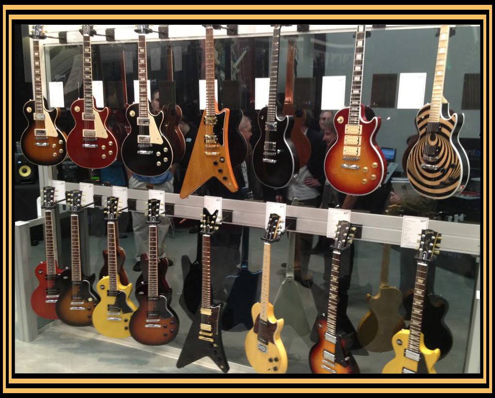 Minneapolis Guitar Review Wall of Gibson