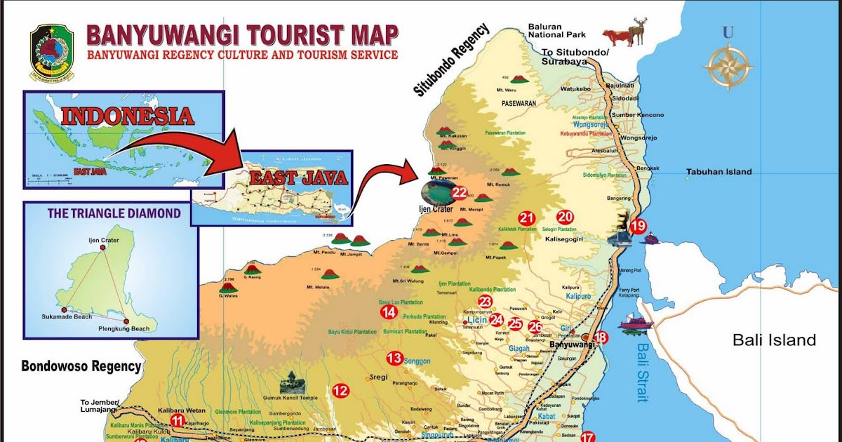 Peta Objek Wisata Di Banyuwangi