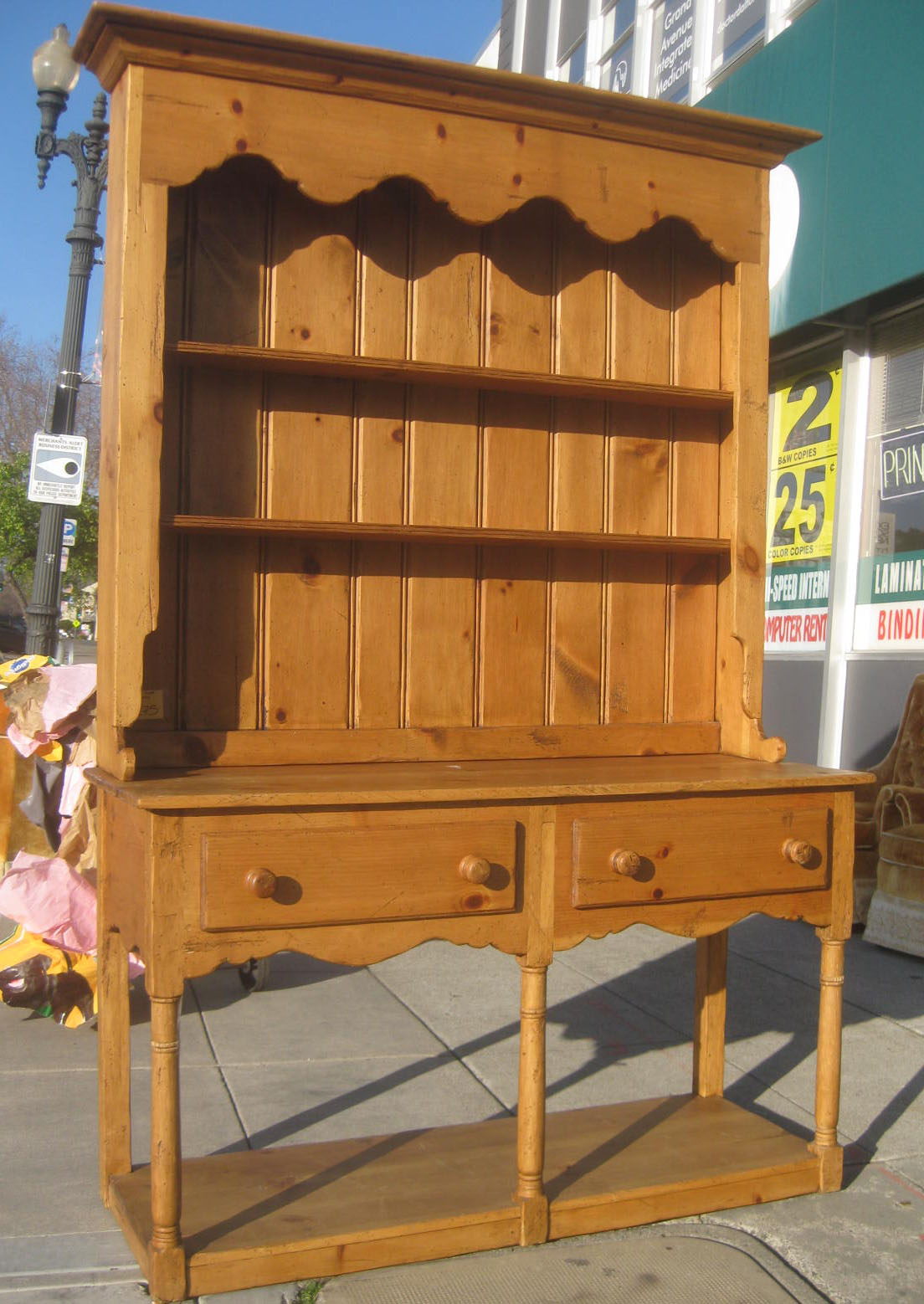 UHURU FURNITURE & COLLECTIBLES SOLD Pine Hutch $275