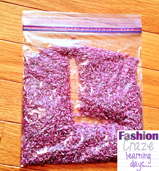 Making Gel and Rice Sensory Bags