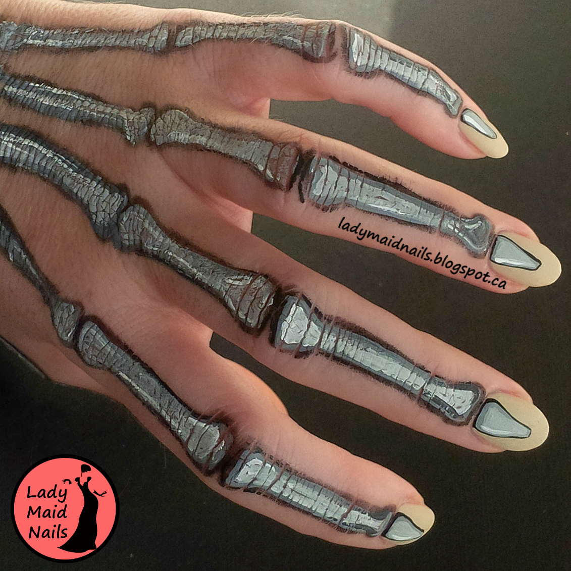 Lady Maid Nails Dem Bones Nail Art