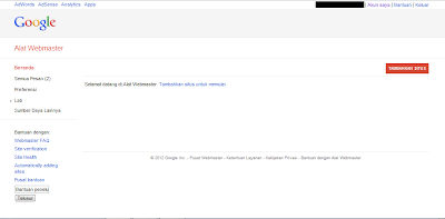 Cara Daftar Blog ke Google Webmaster Tools - Halaman Google Webmaster Tools Cara Daftar Blog ke Google Webmaster Tools - Halaman Google Webmaster Tools