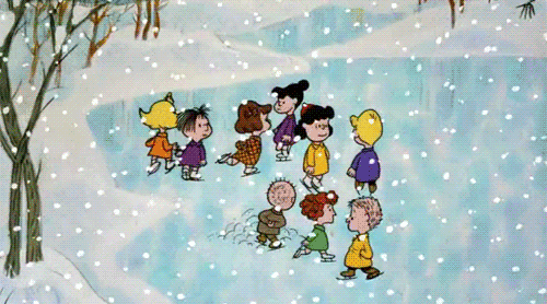 Charlie Brown Ice Skating Best Christmas Gif
