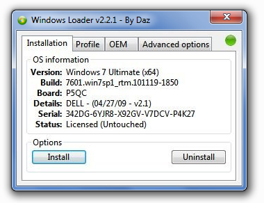 windows 7 loader slic activation with oem