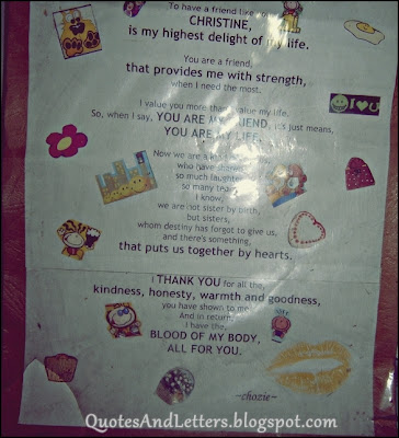 friendship letter